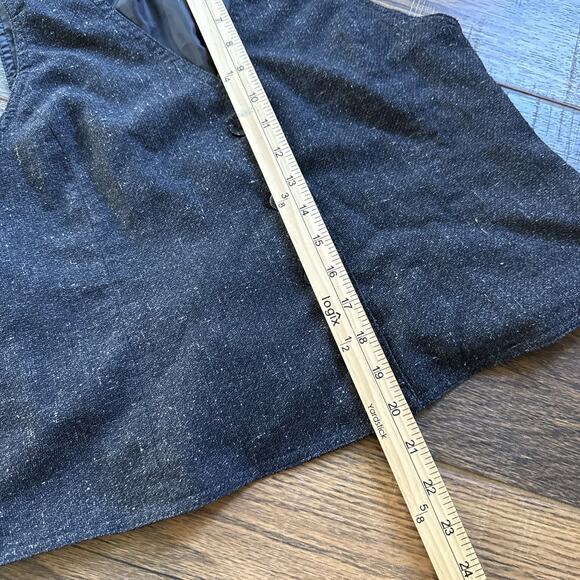 J.Jill Black Tweed Button Front Vest Women’s XS Stretch Lined Classic Y2K Style - Picture 5 of 5